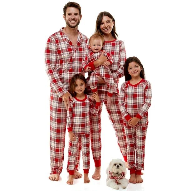 Derek Heart Classic Plaid Matching Family Christmas Pajama Set - Walmart.com | Walmart (US)