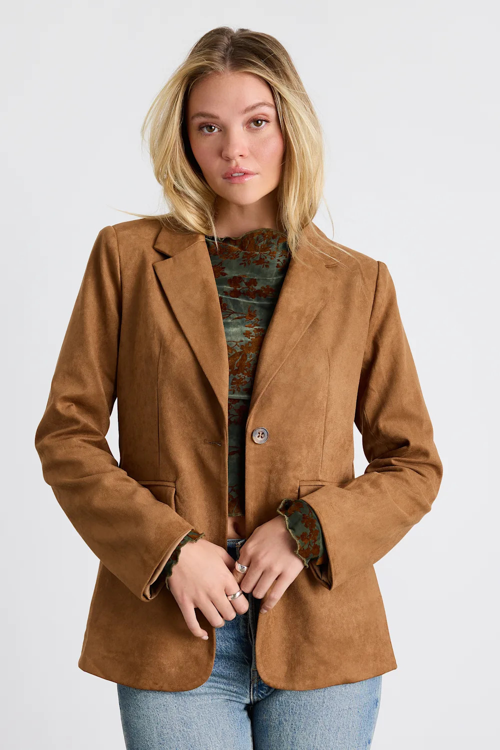 Corwin Brown Suede Oversized Blazer | Lulus
