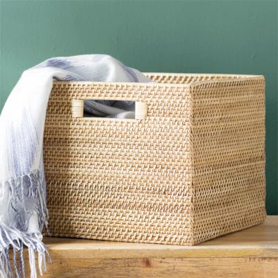 Laguna Storage Rattan Basket Highland Dunes Size: 11" H x 13" W x 13" D | Wayfair North America