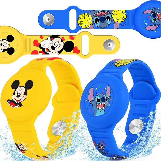 2 Pack AirTag Bracelet for Kids, Waterproof Cute Cartoon Air tag Holder for Kids with Watch Band ... | Amazon (US)