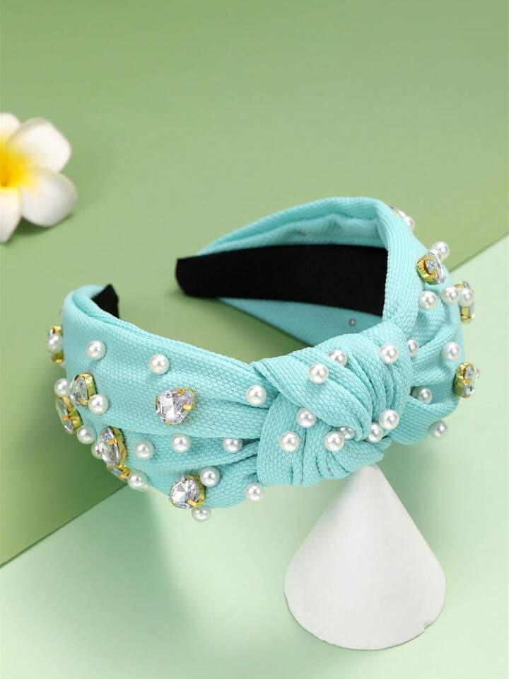 1pc Women Faux Pearl & Knot Decor Fashionable Headband For Hair Decoration | SHEIN