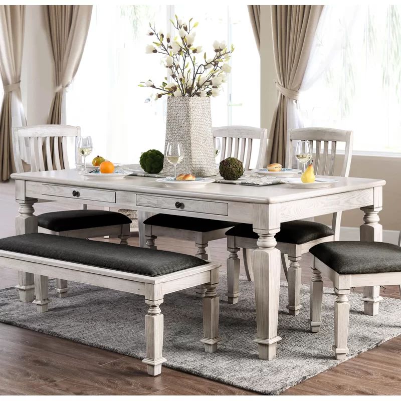 6 Piece Extendable Solid Wood Dining Set | Wayfair North America