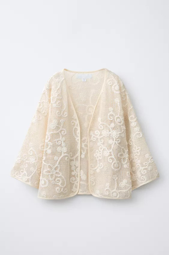 KIMONO À FLEURS BRODÉES | Zara FR