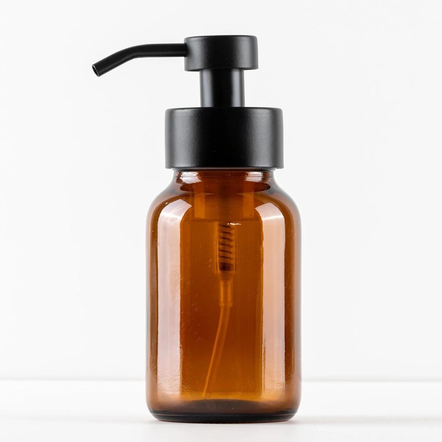 Refillable Foaming Soap Dispensing Bottle - Amber Glass - Matte Black Stainless Steel Foaming Pum... | Walmart (US)
