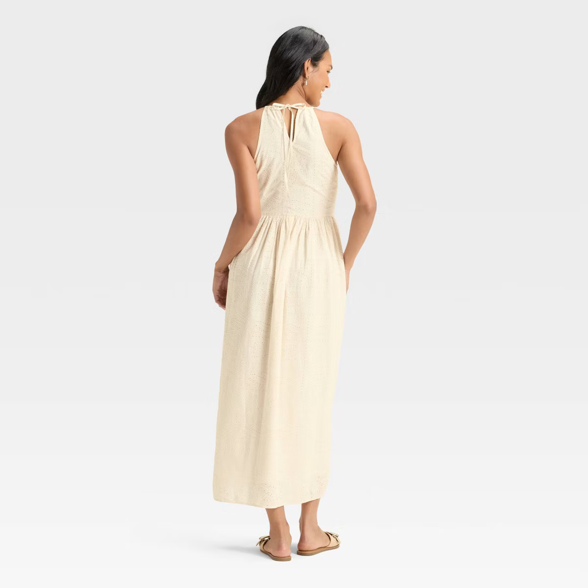 Women's Eyelet Maxi A-Line Dress - Universal Thread™ Cream | Target