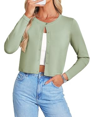 GRACE KARIN Cropped Cardigan Sweaters for Women Cotton Bolero Shrugs for Dresses Summer Fall Fash... | Amazon (US)