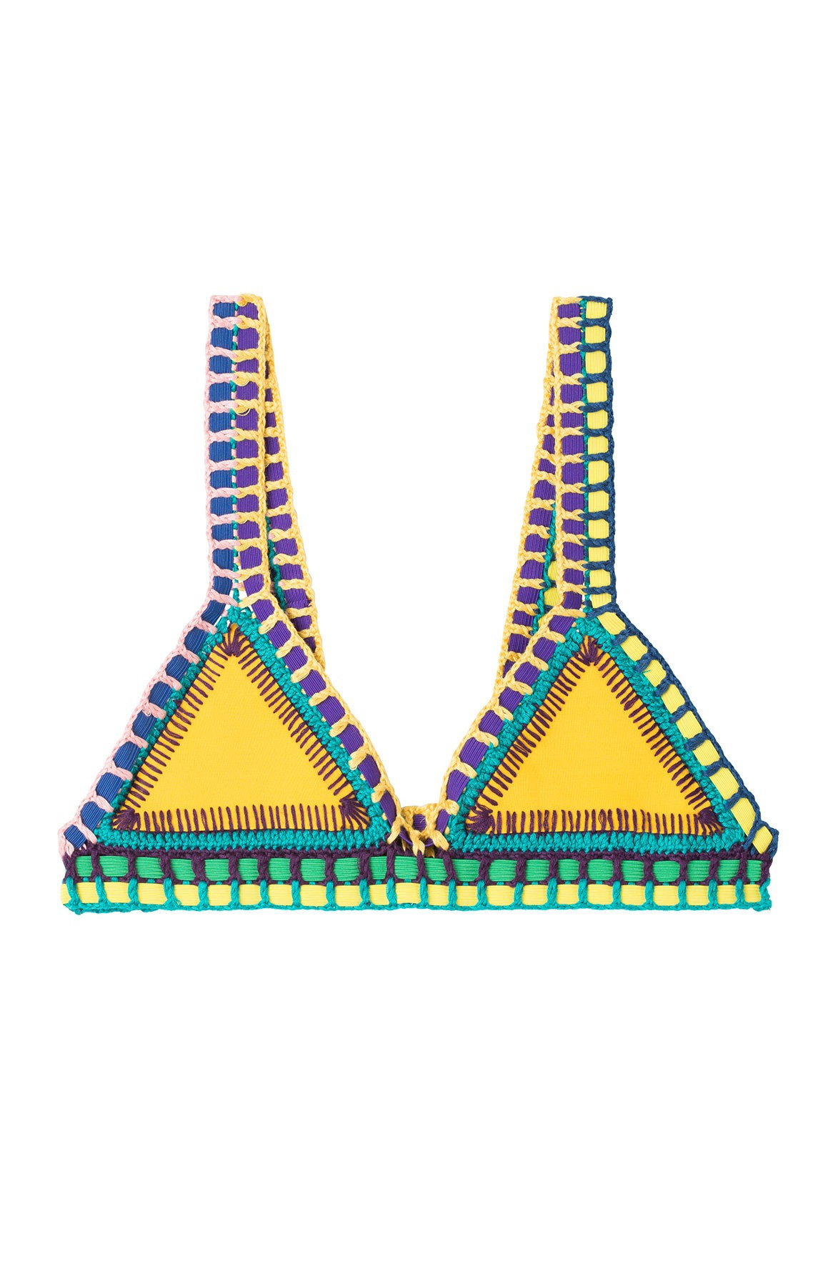 Kiini Ro Crochet Trimmed Bikini i Top | Stylebop US