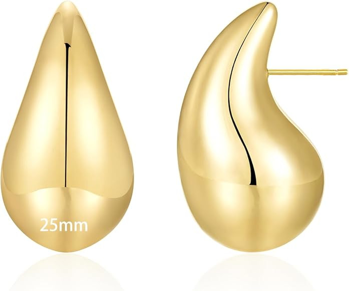 Apsvo Extra Large Drop Earring, Oversized Chunky Gold Hoop Earrings for Women, Lightweight Hypoal... | Amazon (US)