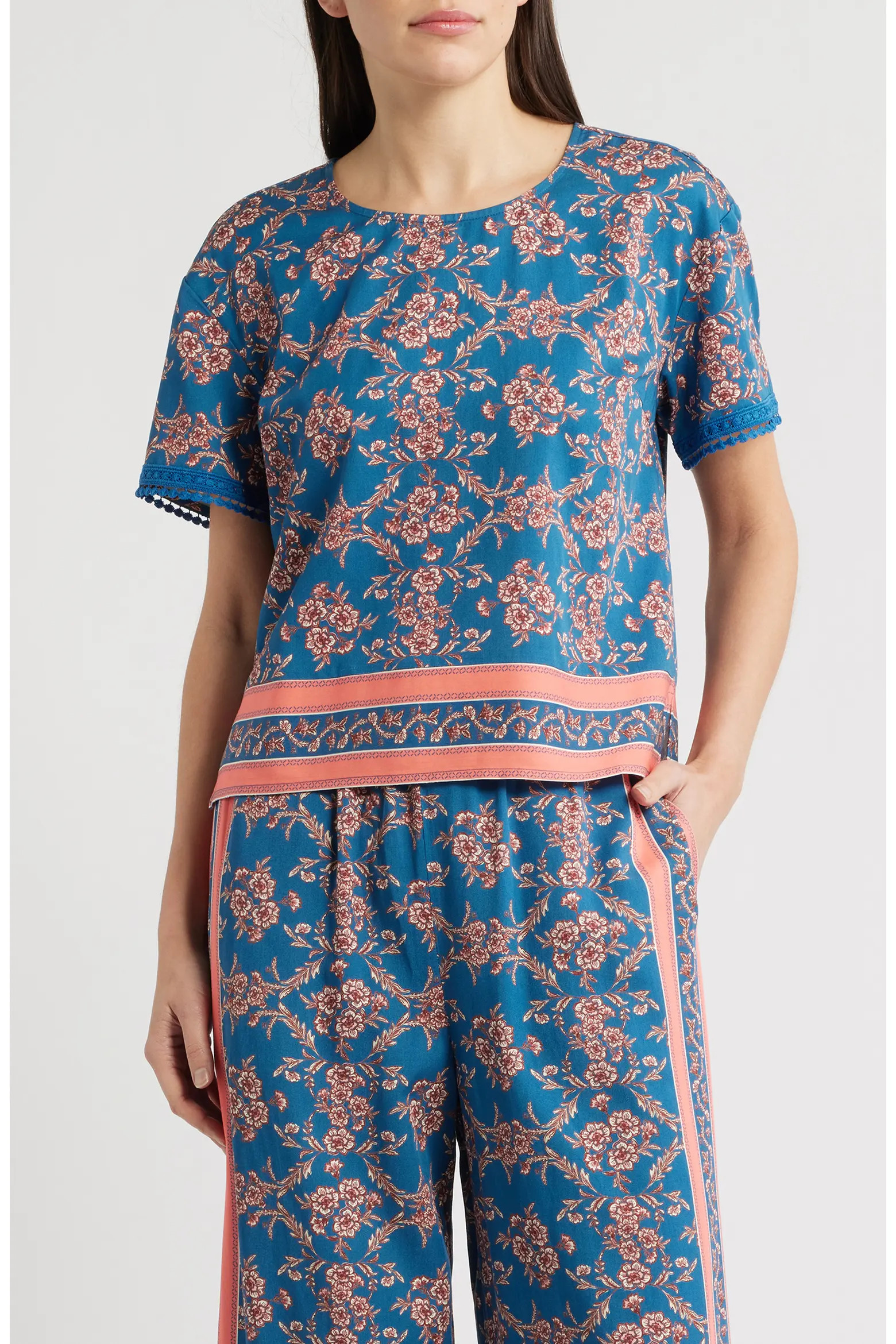 CITY BLUES Floral Woven Top (Women) | Nordstrom | Nordstrom