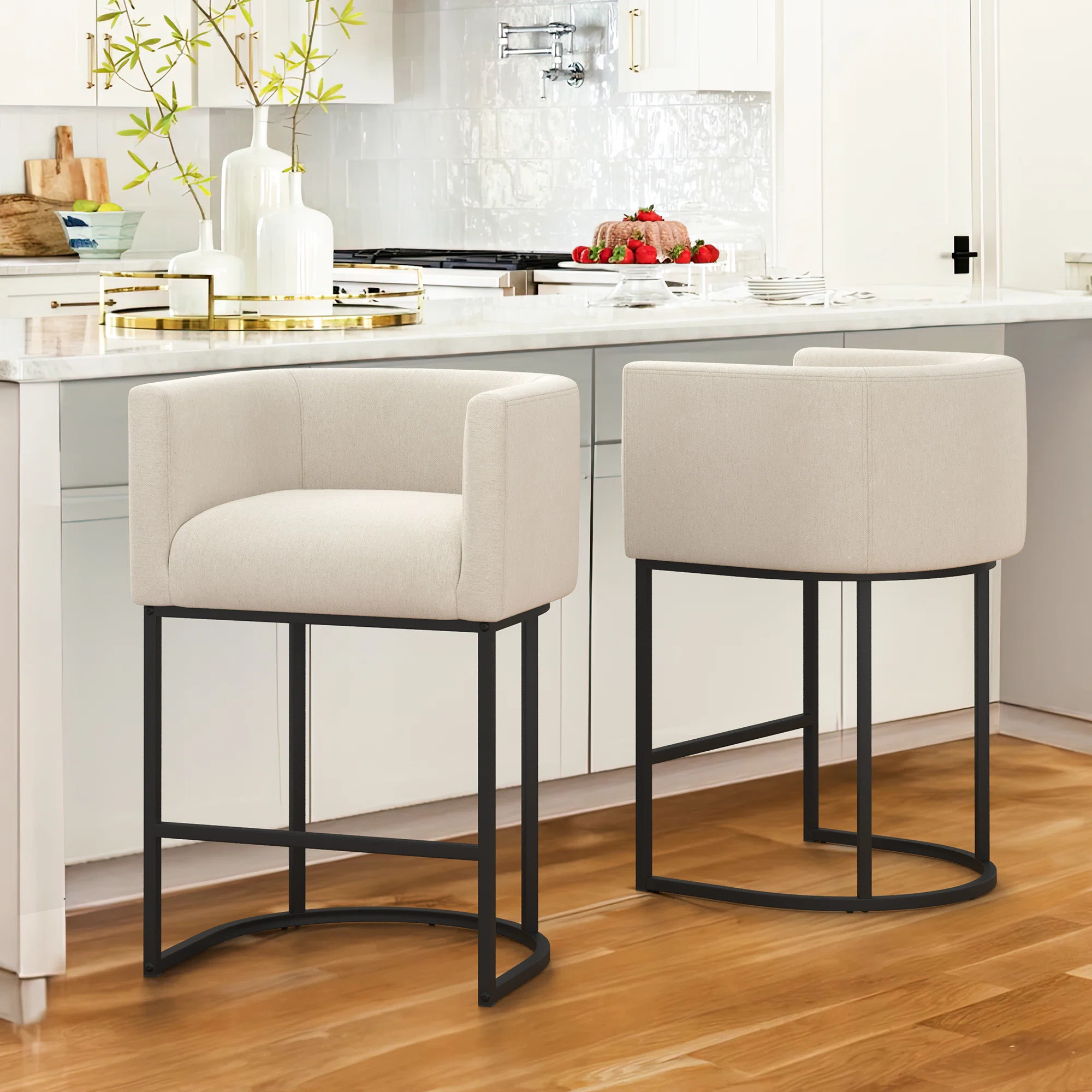 Bechtold Upholstered Counter Stool (Set of 2) | Wayfair North America