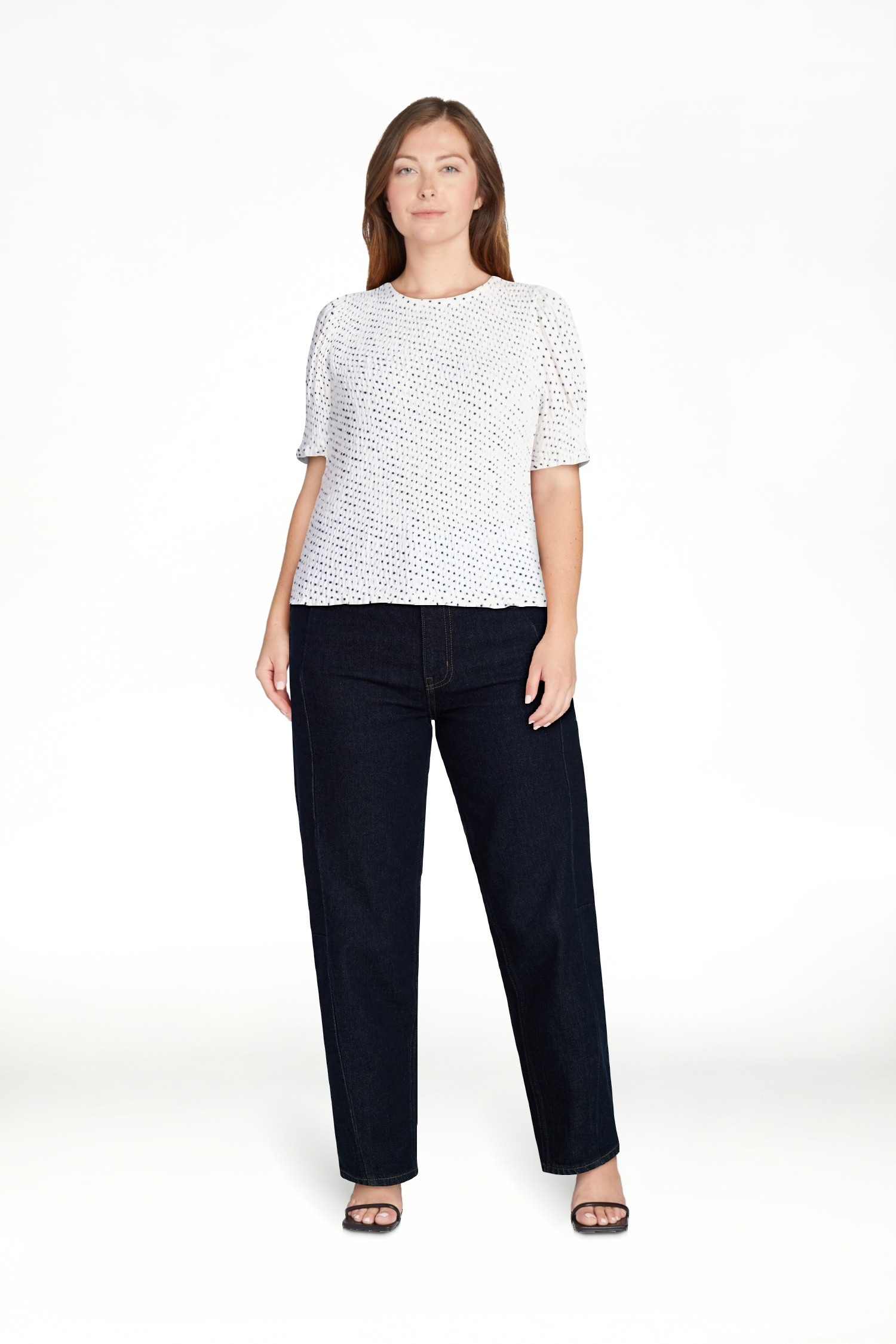 Time and Tru Women's Smocked Top with Short Puff Sleeves, Sizes XS-XXXL | Walmart (US)