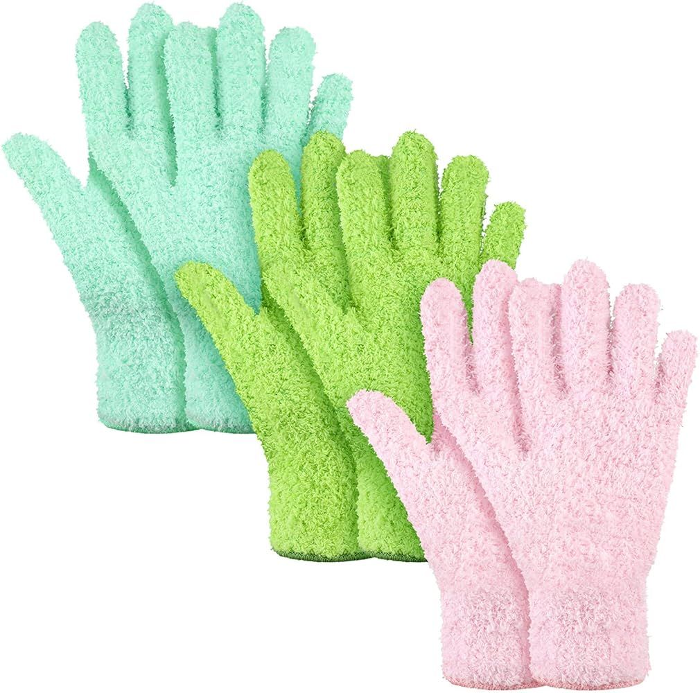 3 Pairs Microfiber Dusting Gloves Washable Reusable Cleaning Mittens Gloves for Women Kitchen Hou... | Amazon (US)