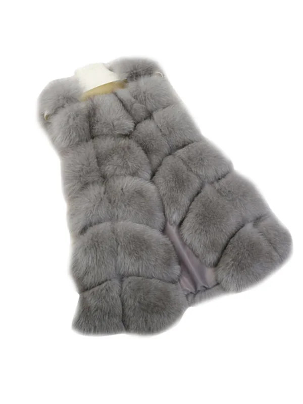 Womens Winter Warm Faux Fur Gilet Vest Sleeveless Waistcoat Jacket Coat Outwear | Walmart (US)