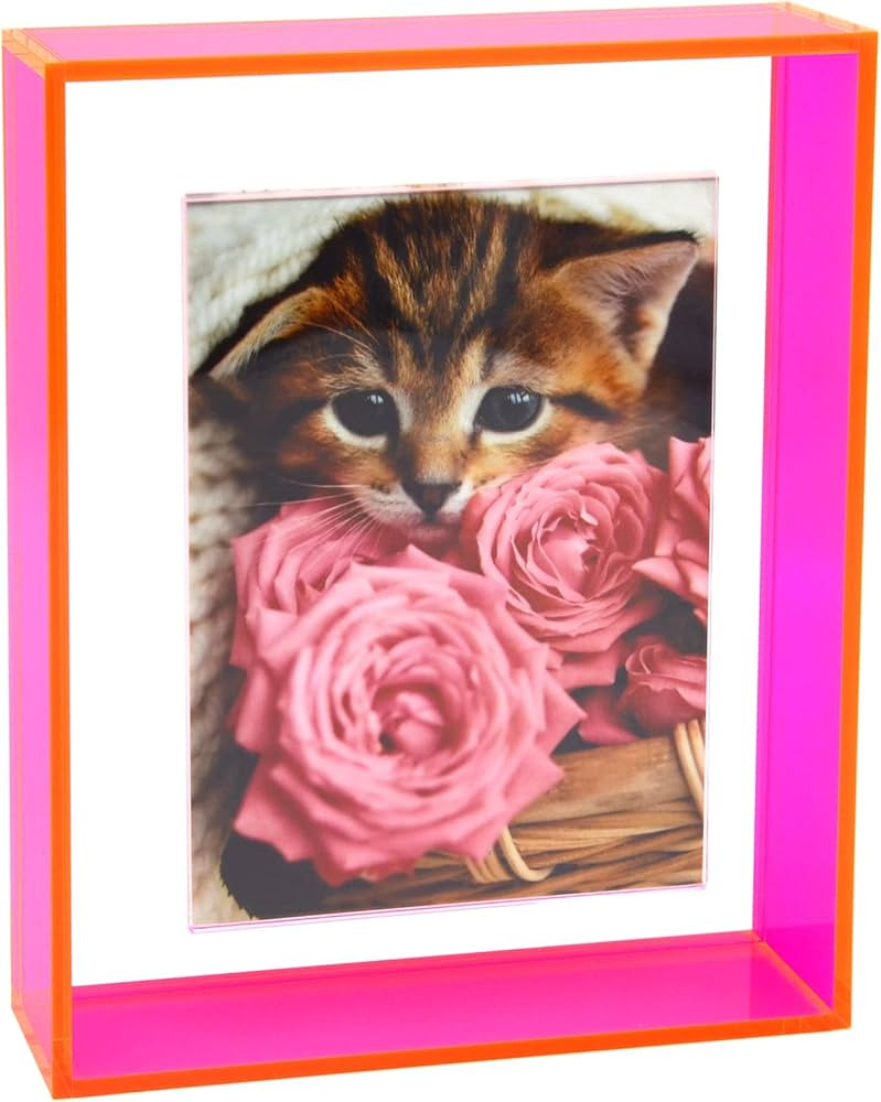 Gelite 4x6 Floating Picture Frame Acrylic Neon Translucent Colorful Decorative Photo Frame for De... | Amazon (US)
