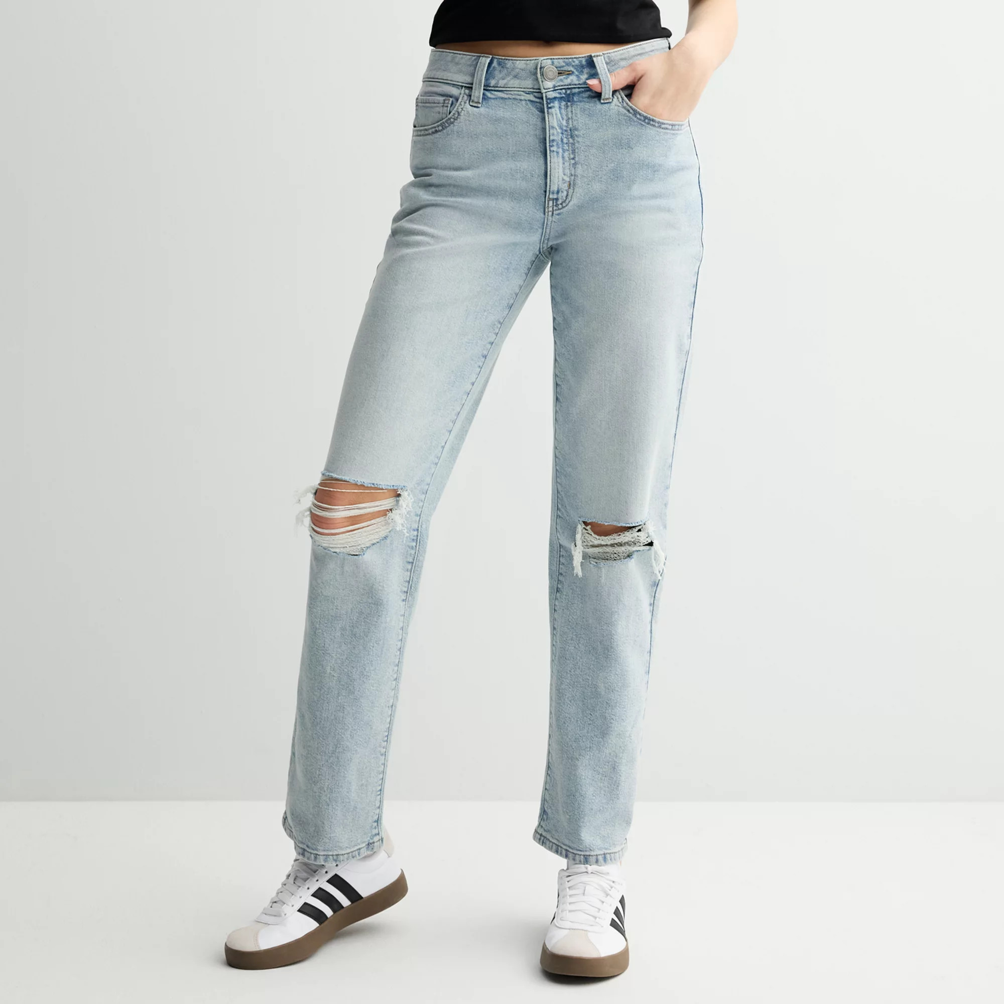 Juniors' SO® High-Rise '90s Straight Jeans | Kohl's
