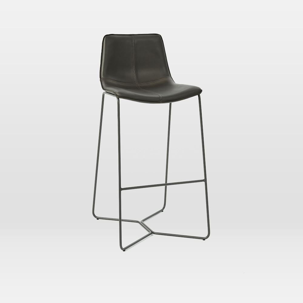 Slope Leather Bar & Counter Stools | West Elm (US)