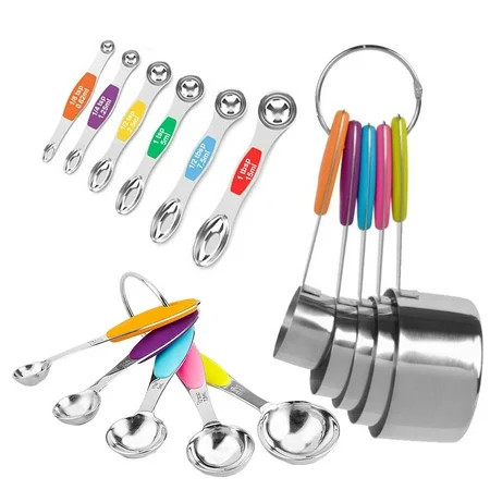GIUGT Measuring Cups Spoons Set - Stainless Steel Cups and Magnetic Measuring Spoons Set of 16 for D | Walmart (US)