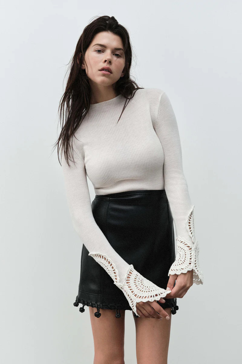 Mosaic Crochet  Detail Knit | aje. (Australia and New Zealand)