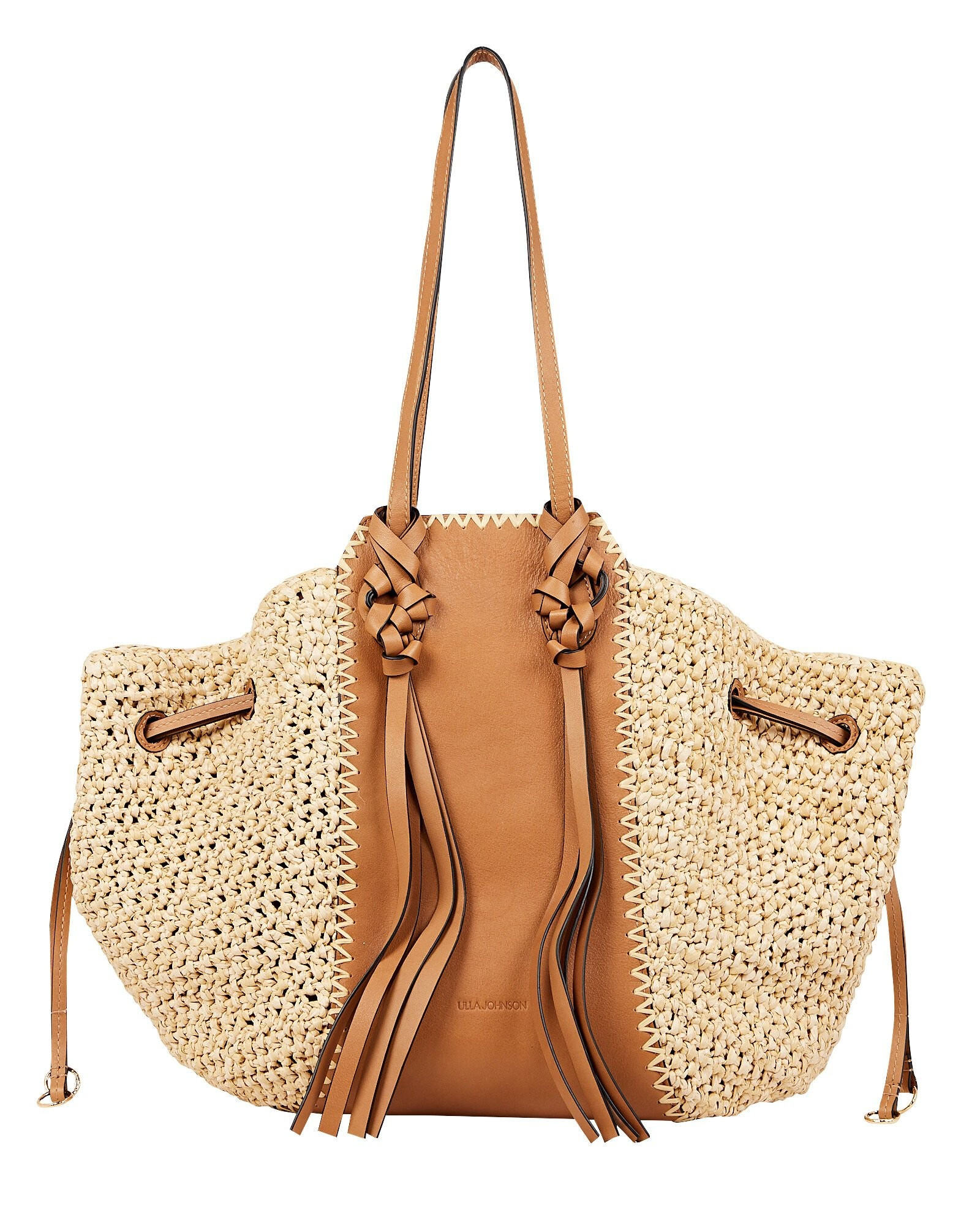 Daphne Raffia And Leather Tote | INTERMIX