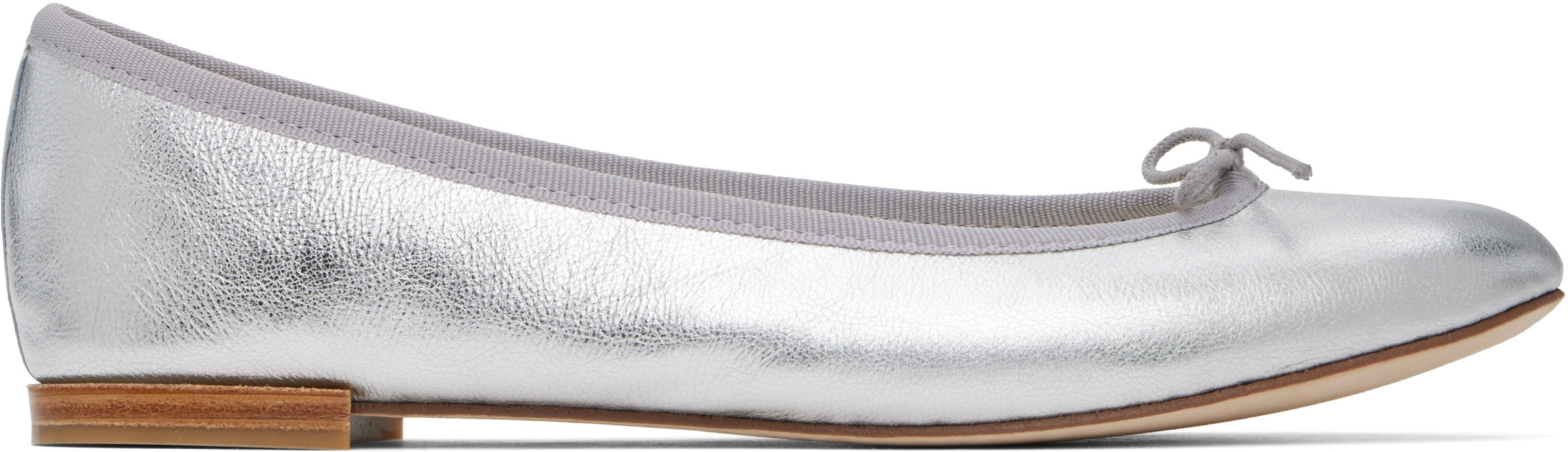 Repetto Silver Cendrillon Ballerina Flats | SSENSE