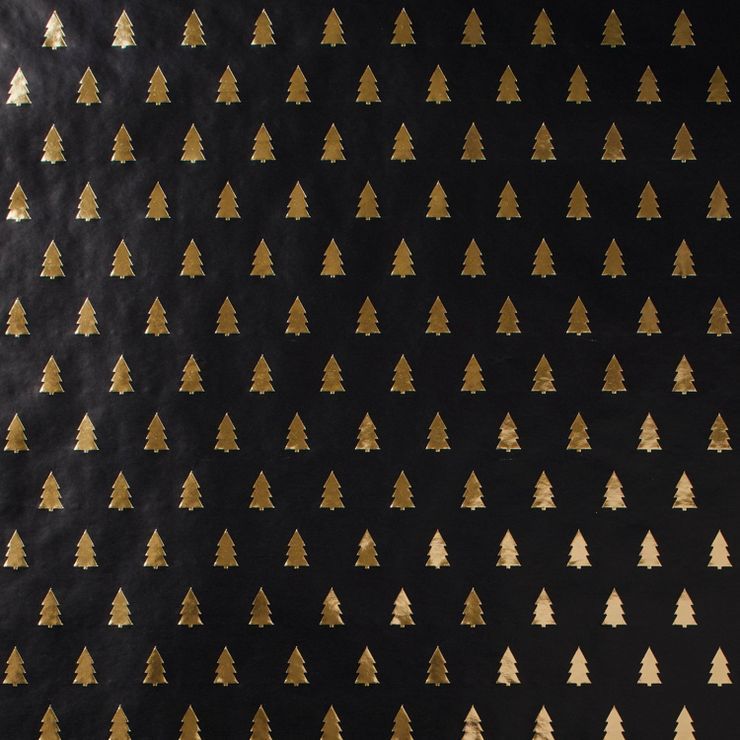 20 sq ft Gold Trees Gift Wrap Black - Wondershop™ | Target