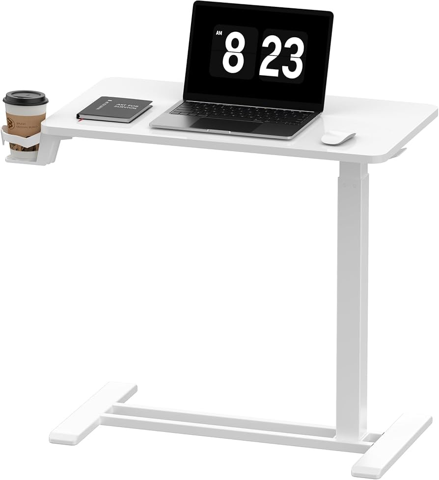 FLEXISPOT Adjustable Overbed Bedside Table with Wheels Pneumatic Mobile Standing Desk Laptop Desk... | Amazon (US)