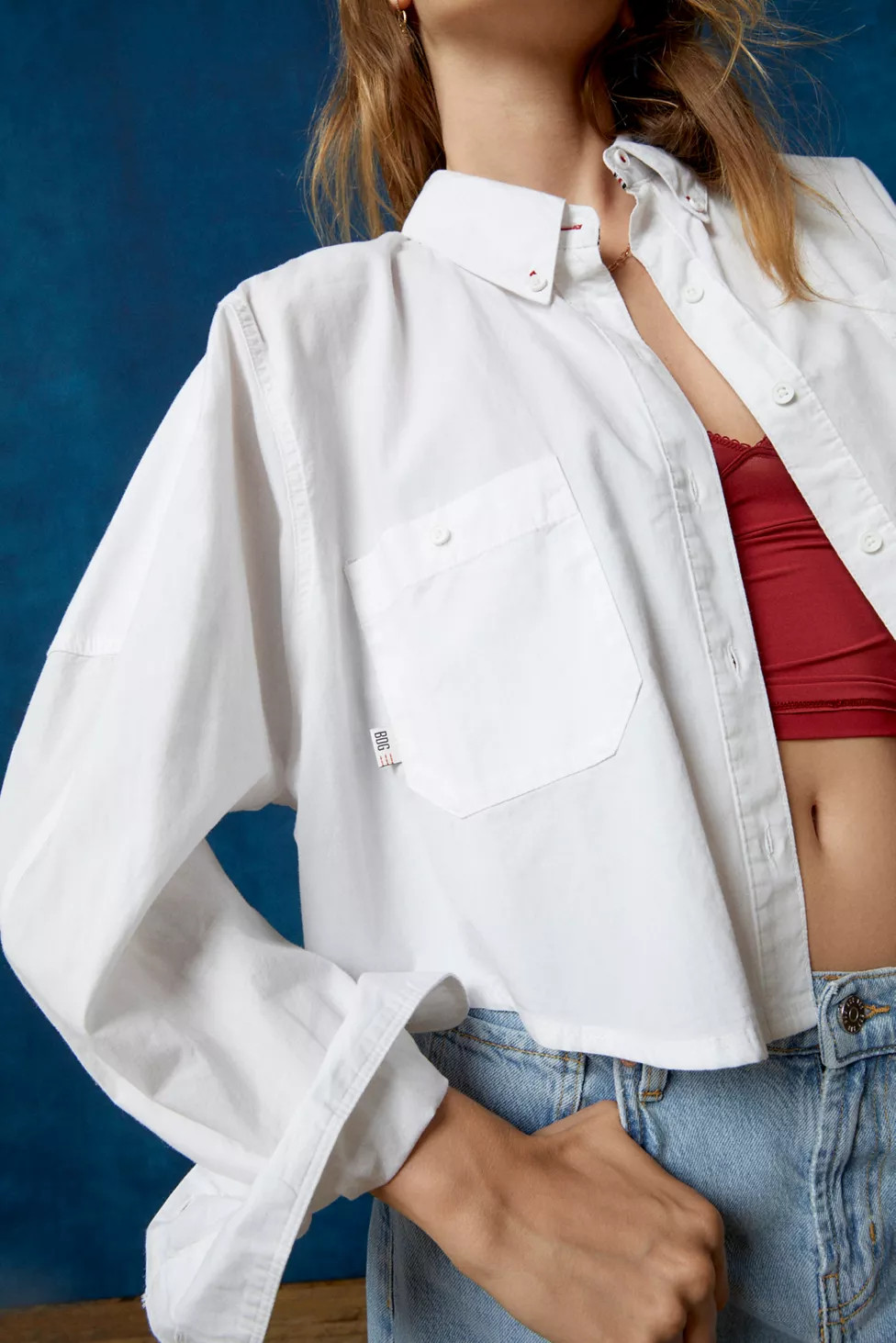 BDG Corey Cropped Button-Down Shirt | Urban Outfitters (US and RoW)