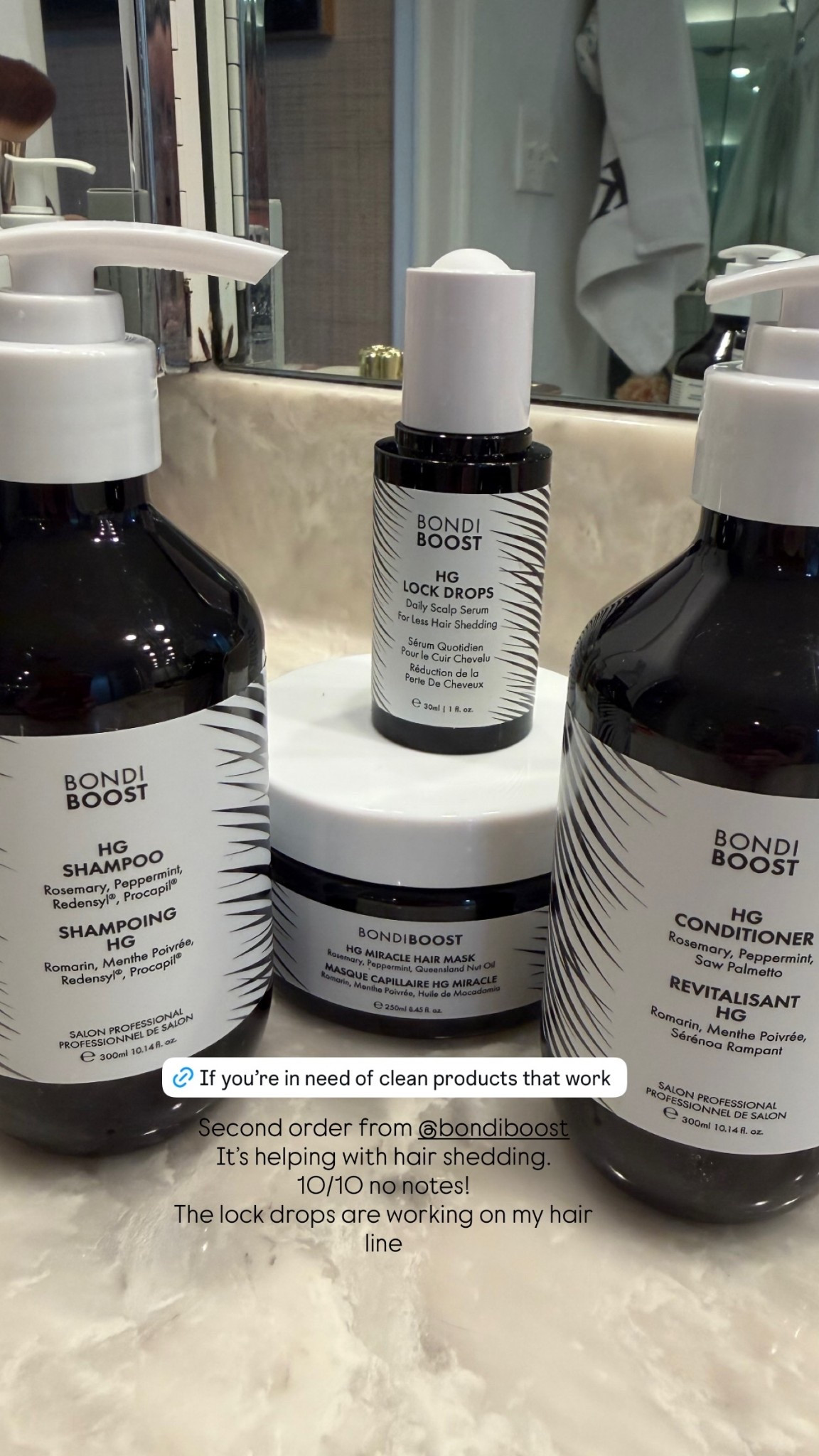 Second order from @bondiboost 
It’s helping with hair shedding.
10/10 no notes!
The lock drops are working on my hair line

#LTKOver40 #LTKmorningroutine #LTKselfcare