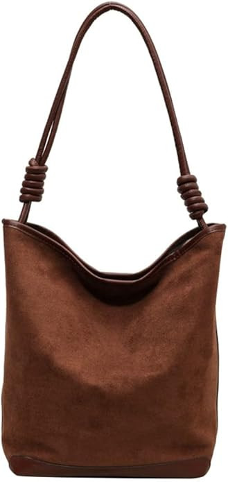 Suede Tote Bag Women with Snap Closure Stylish Handbag Slouchy Everyday Fall Tote Bag College Wor... | Amazon (US)