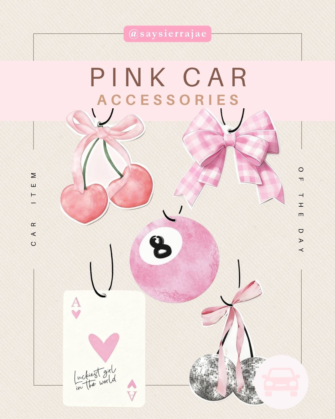 These cute air fresheners are perfect for adding a girly touch to your car.  

 #LTKdayinmylife #LTKvlog #LTKTravel