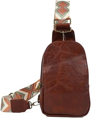 Mzjeaziany Women Chest Bag Sling Bag Small Crossbody PU Leather Satchel Daypack Shoulder backpack... | Amazon (US)