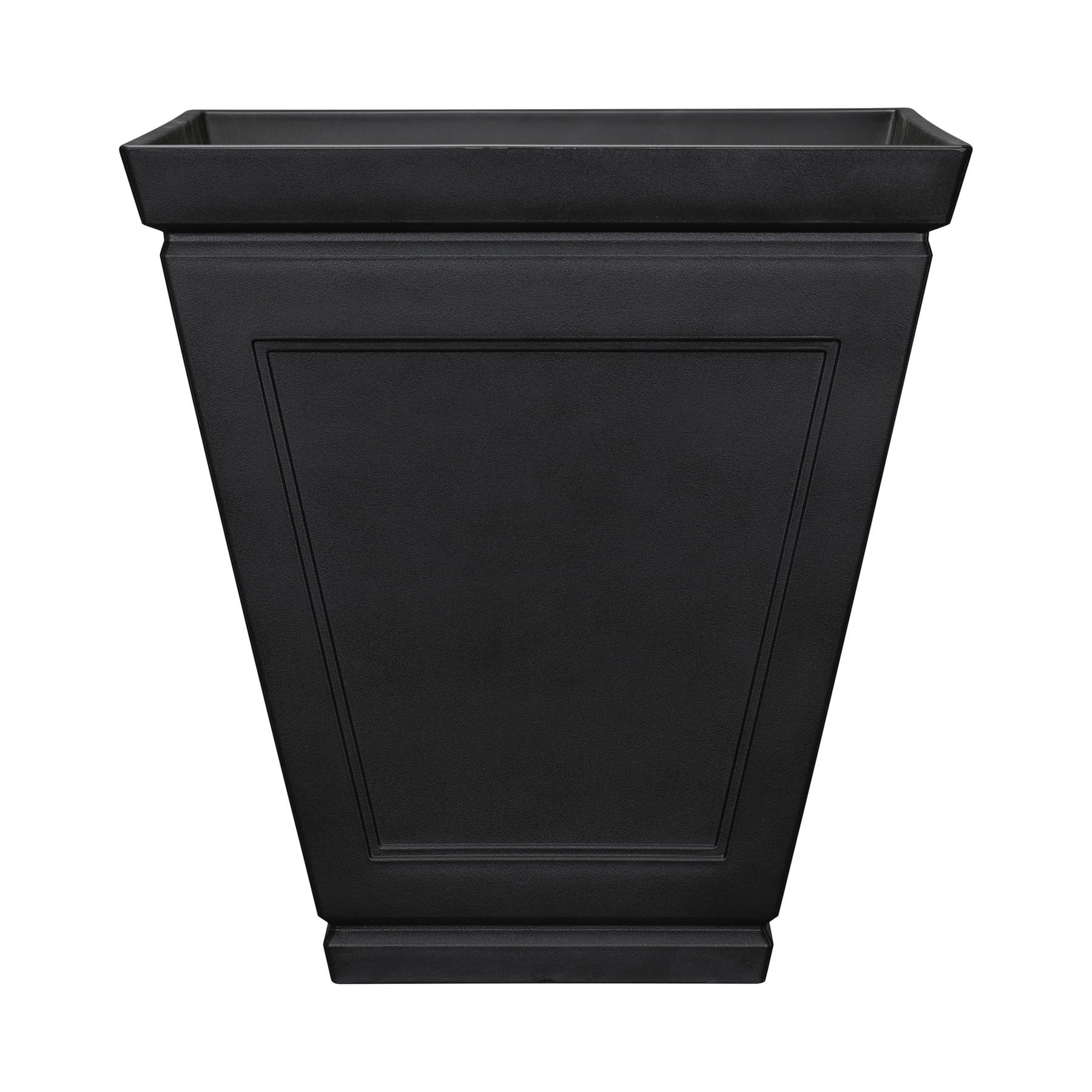 Mainstays Finn 16" x 16" x 16.8" Square Black 100% Recycled Resin Planter | Walmart (US)