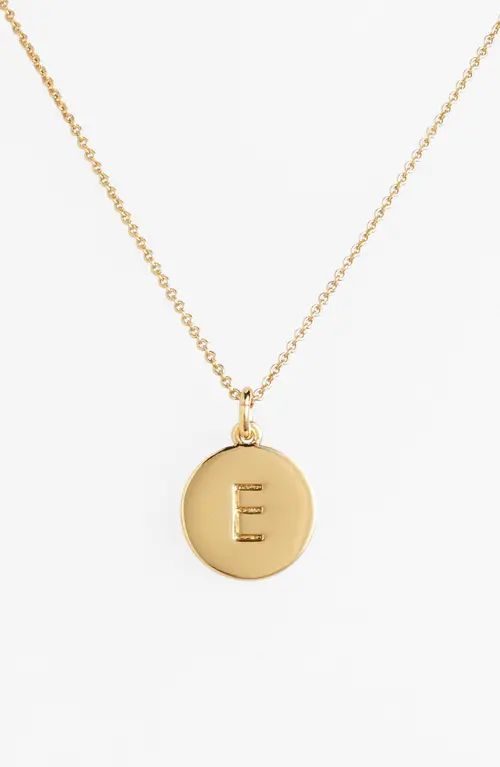 kate spade new york one in a million initial pendant necklace in E- Gold at Nordstrom | Nordstrom