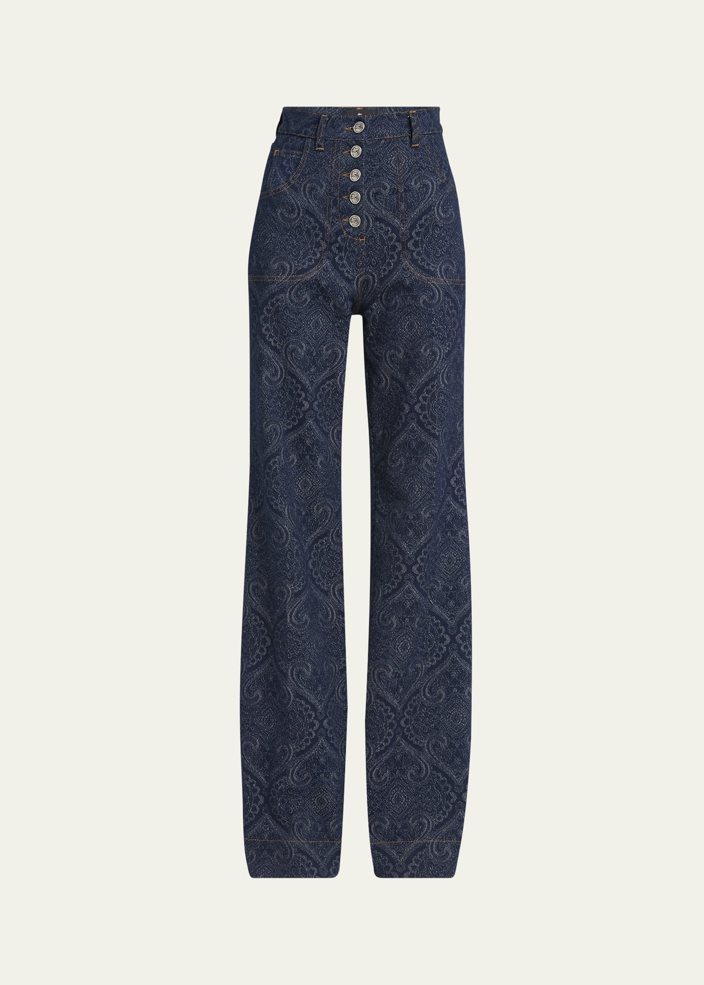 Etro Paisley-Print Flare Jeans | Bergdorf Goodman