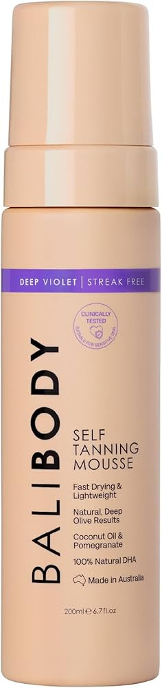 Bali Body Deep Violet Self Tanning Mousse – Self Tanner Mousse Violet-Based Formula for Dark, F... | Amazon (US)