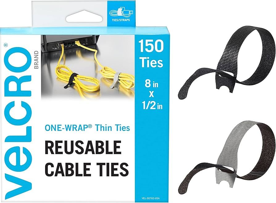 Amazon.com: VELCRO Brand 150pk Cable Ties Value Pack | Replace Zip Ties with Reusable Straps, Red... | Amazon (US)