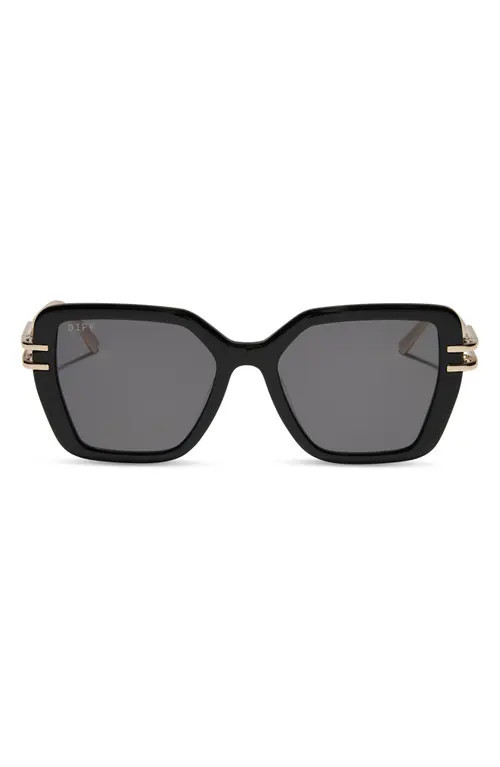 DIFF Dasha 50mm Square Sunglasses in Black /Grey at Nordstrom | Nordstrom