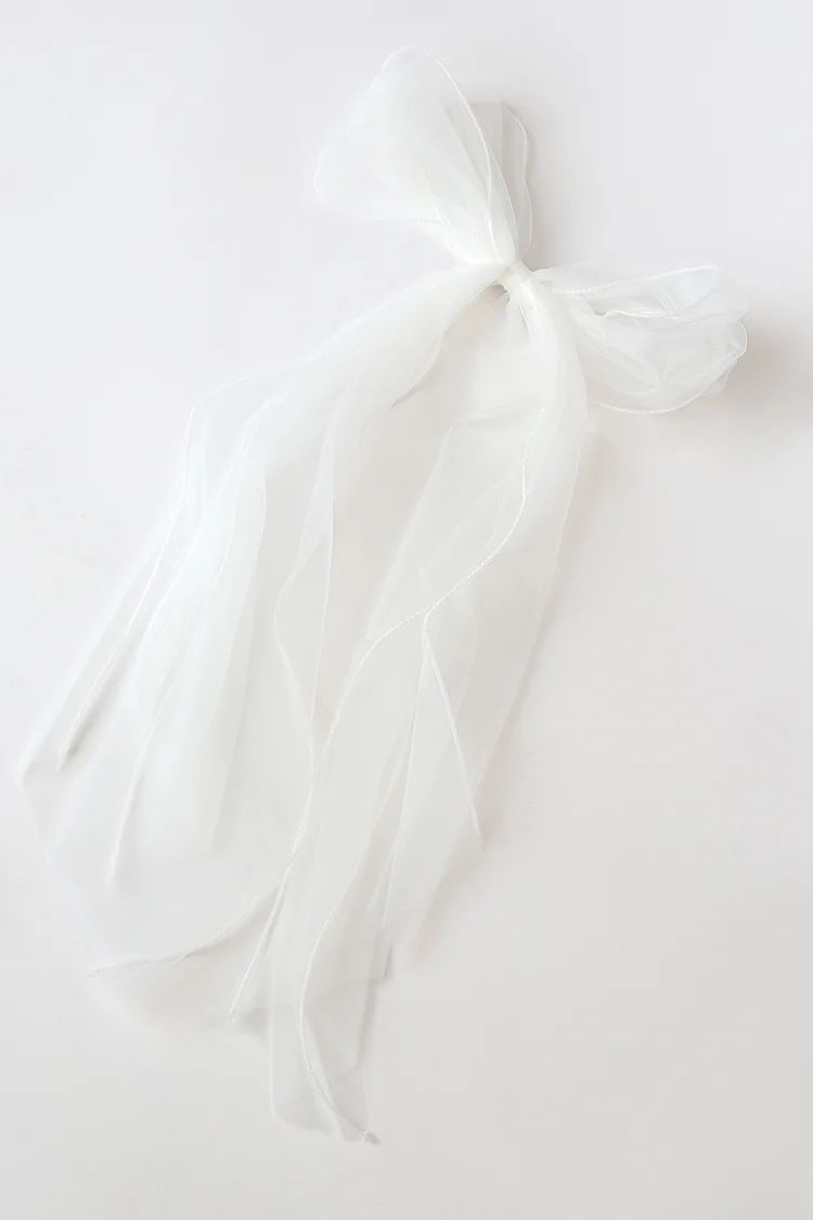 My Dearly Beloved White Organza Oversized Bow Hair Clip | Lulus (US)