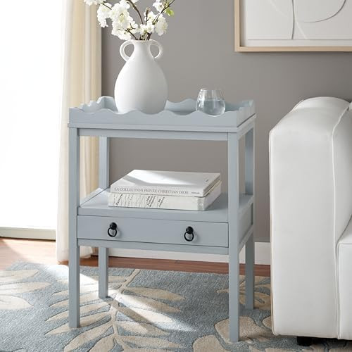 SAFAVIEH Home Collection Darlyn Winter Sky 1-Drawer Rectangle Accent Table | Amazon (US)