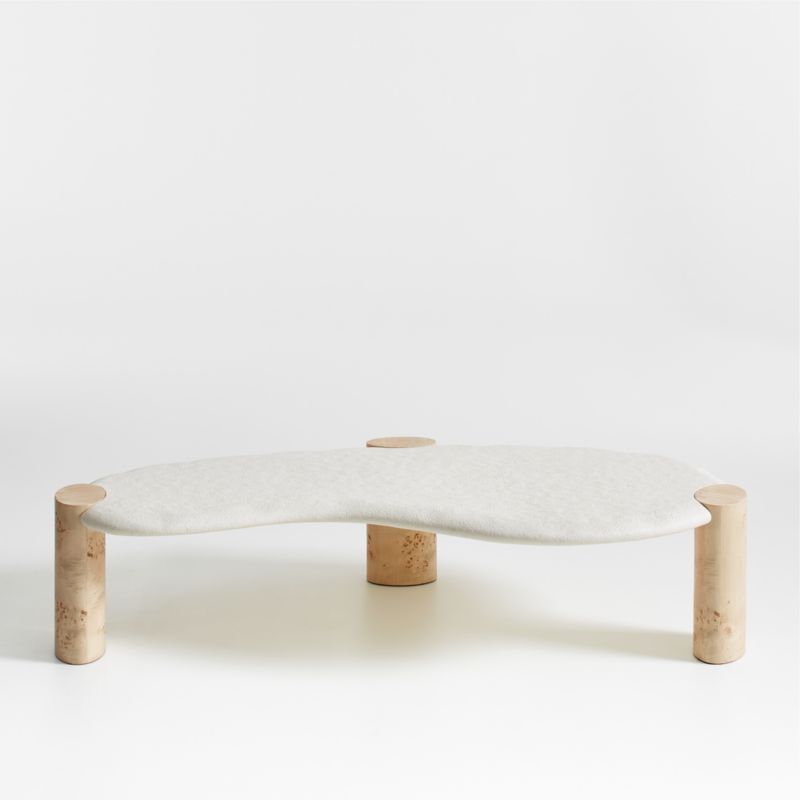 Sassolino Concrete and Burl Wood Coffee Table by Athena Calderone | Crate & Barrel | Crate & Barrel