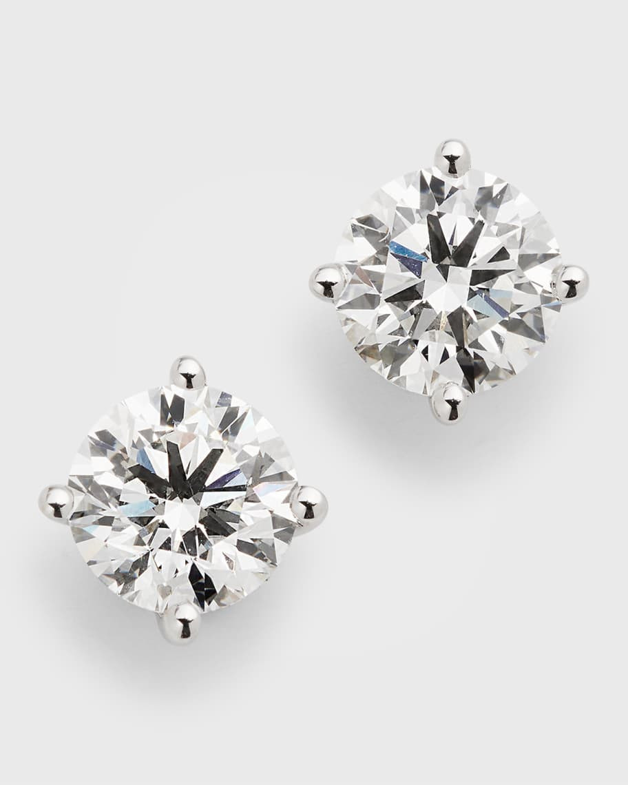 Neiman Marcus Lab Grown Diamonds Lab Grown Diamond 18K White Gold Round Stud Earrings, 3.0tcw | Neiman Marcus