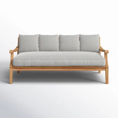 Arizona 69.5" Wide Outdoor Teak Patio Daybed with Cushions | Wayfair North America