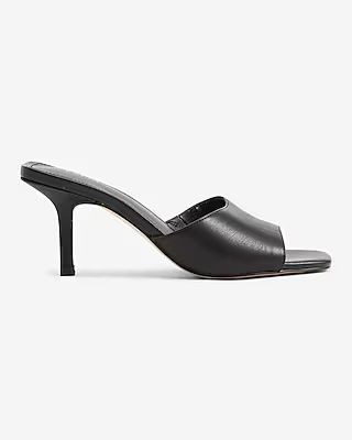 Square Toe Slide Heeled Sandals | Express