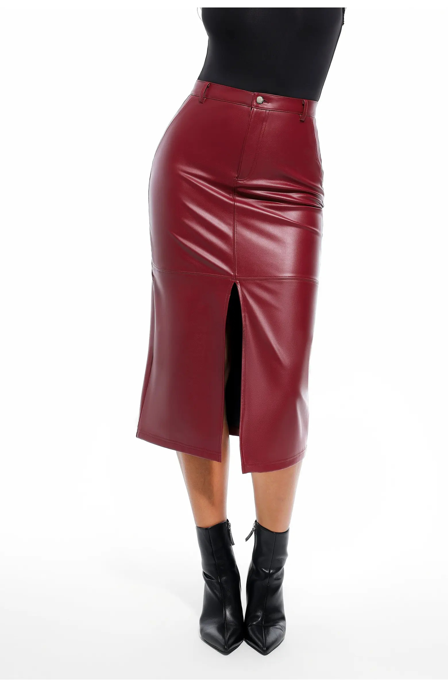 Sculpted Faux Leather Contour Skirt | Nordstrom