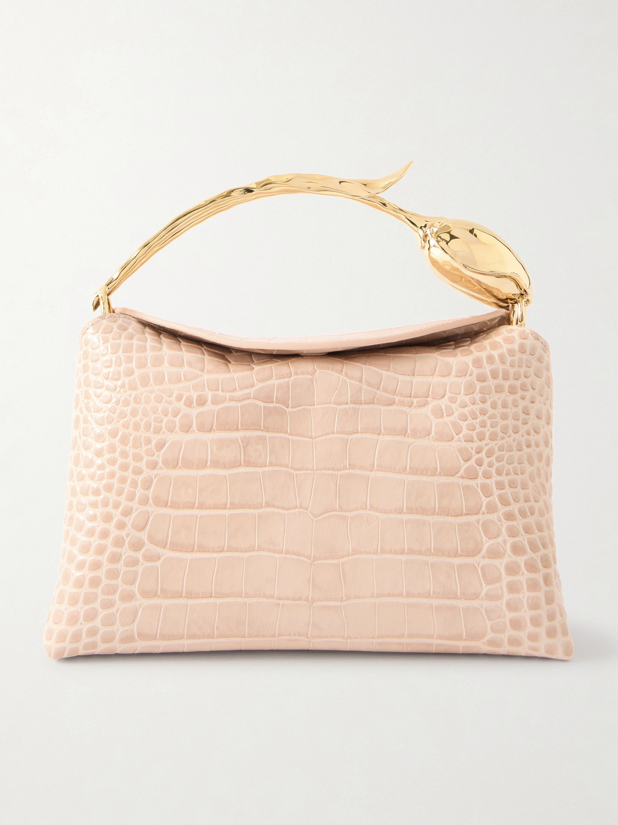 Erdem - Bloom Midi Embellished Croc-effect Leather Shoulder Bag - Pink | NET-A-PORTER (US)