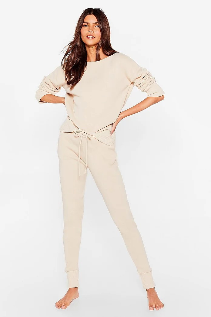 Knit Sweater and Drawstring Sweatpants Set | Nasty Gal (US)