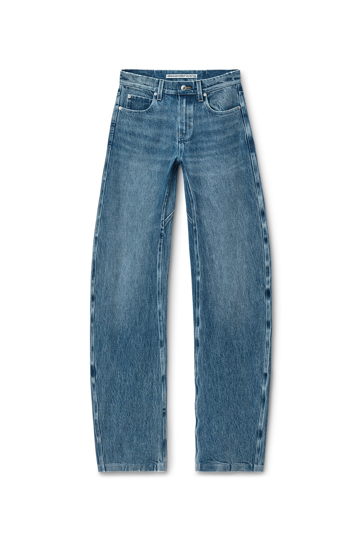Low-Rise Gusset Jeans in Medium Indigo Wash | Alexander Wang