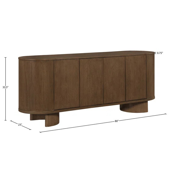 Caldra Oak Veneer And Solid Wood Sideboard / Buffet | Wayfair North America
