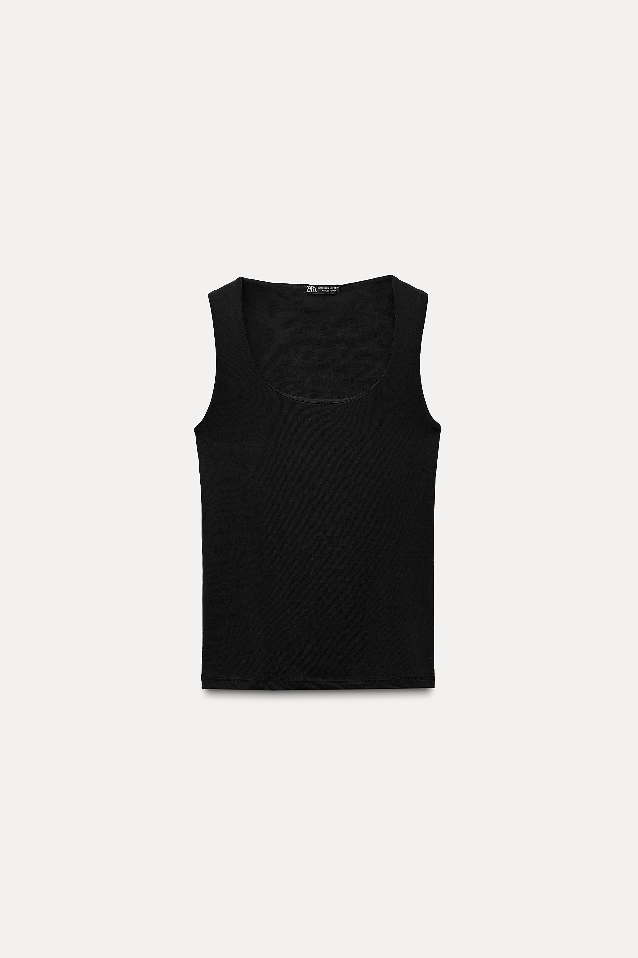WIDE STRAP POLYAMIDE VEST TOP | Zara UK
