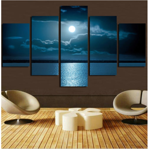 Huge Modern Abstract Wall Decor Art Moon Sea Oil P ainting on Canvas Unframed Today's Special Off... | Walmart (US)
